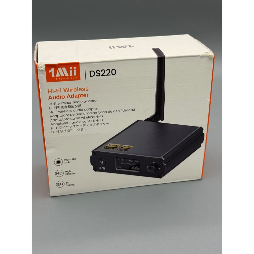 1Mii DS220 Hi-Fi Wireless Audio Adapter Bluetooth Receiver for Home Stereo Black